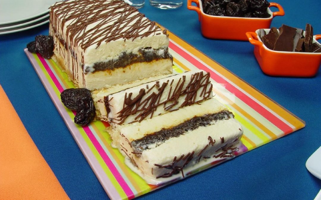 Pavê de sorvete brigadeiro e cookies