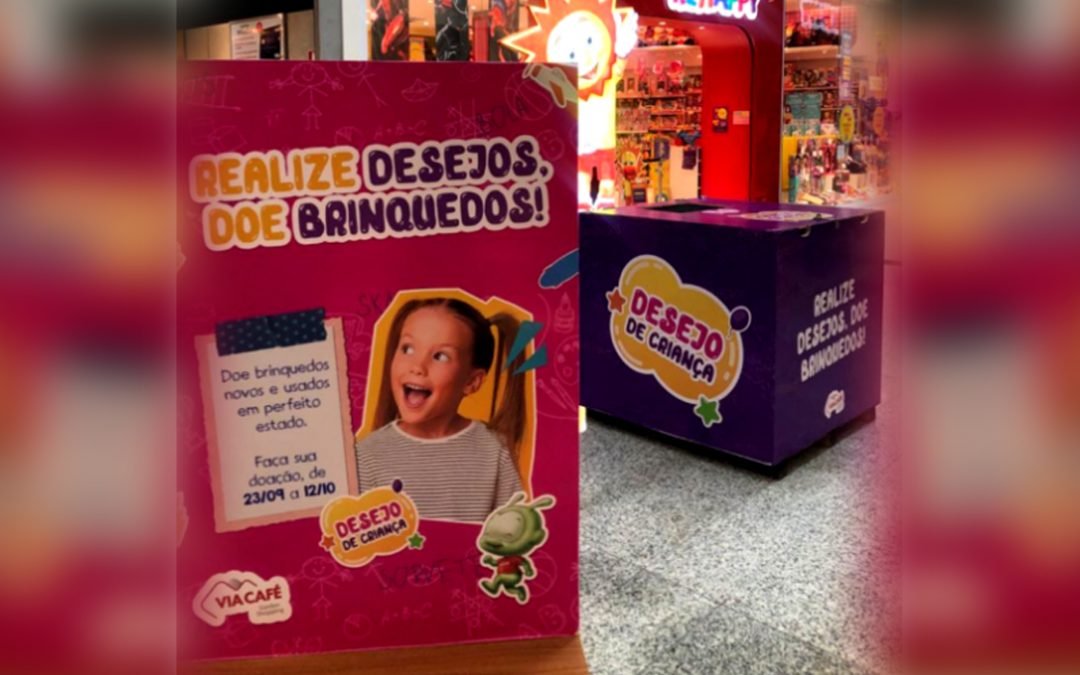 Via Café Garden Shopping lança campanha de arrecadação de brinquedos.