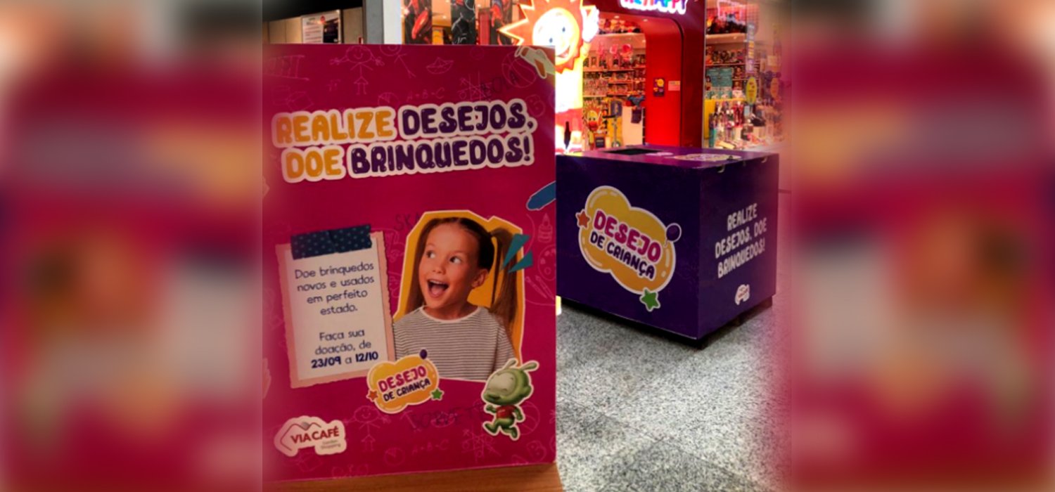 Via Café Garden Shopping lança campanha de arrecadação de brinquedos.