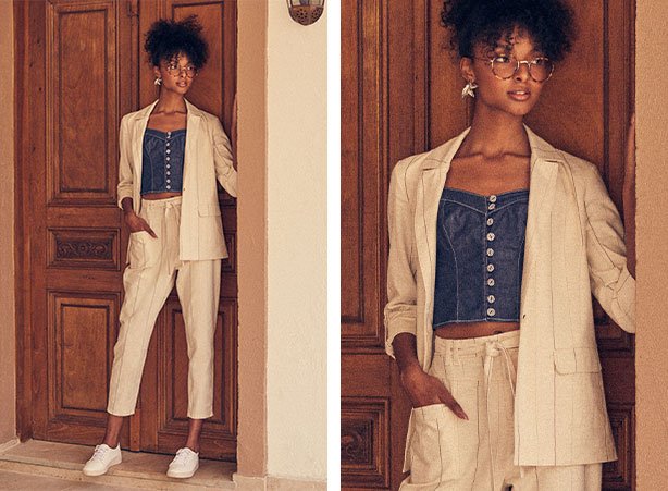 Look com linho - moda verão 2021 Look com linho - moda verão 2021