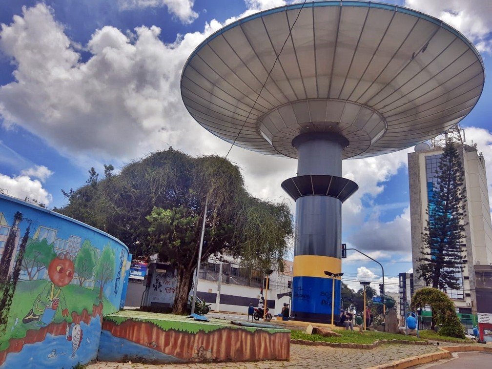 Nave 'caixa d'água' do ET de Varginha (MG) — Foto: Franco Junior/g1
