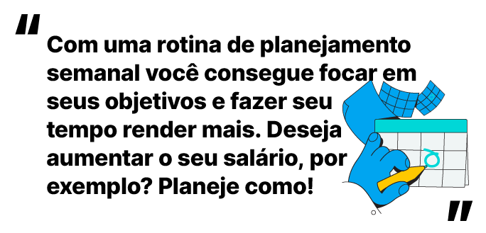 Citação do artigo sobre como organizar a semana