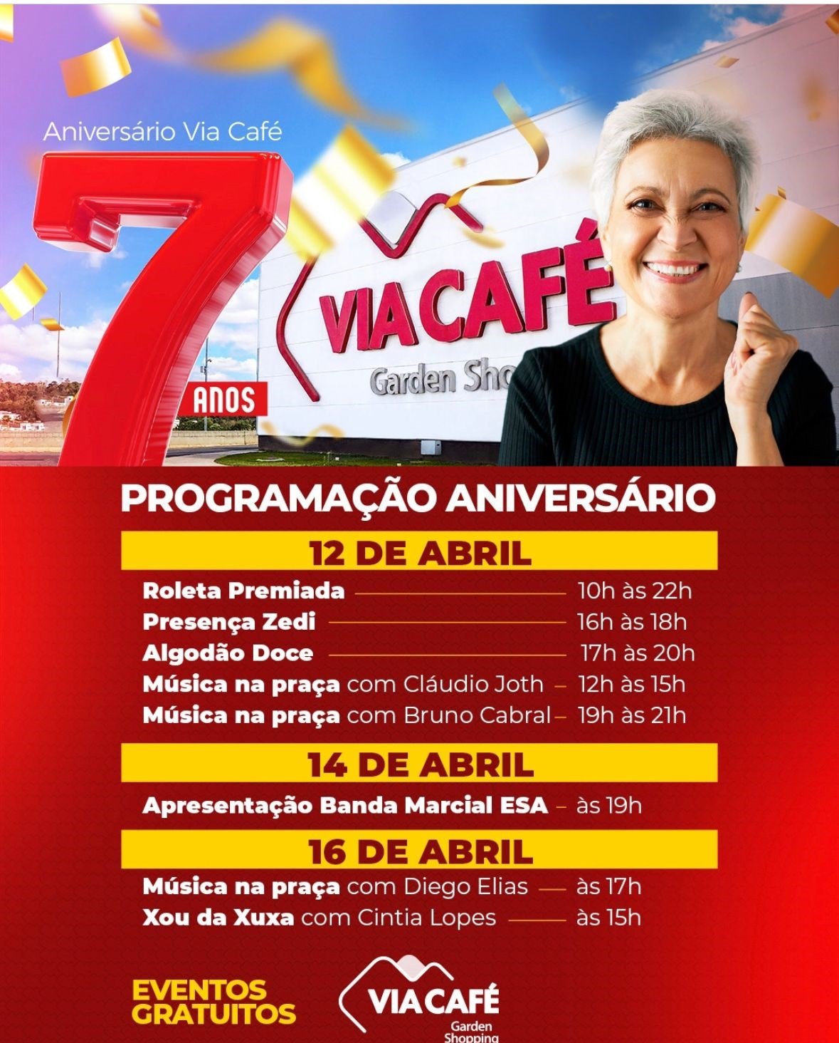 Via Café Garden Shopping comemora sete anos